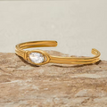 J&D Double Layer 18K Gold Open Bangle