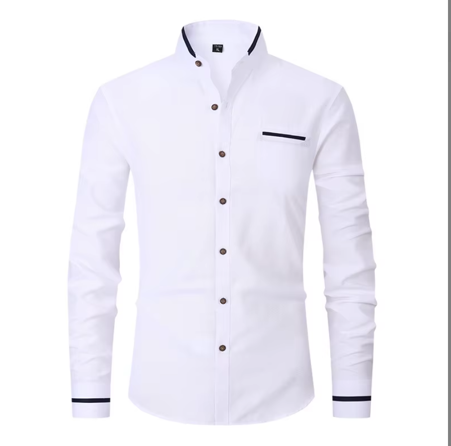 Old Money Oxford Stand Collar Dress Shirt