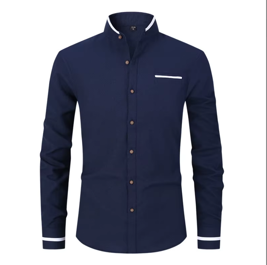 Old Money Oxford Stand Collar Dress Shirt