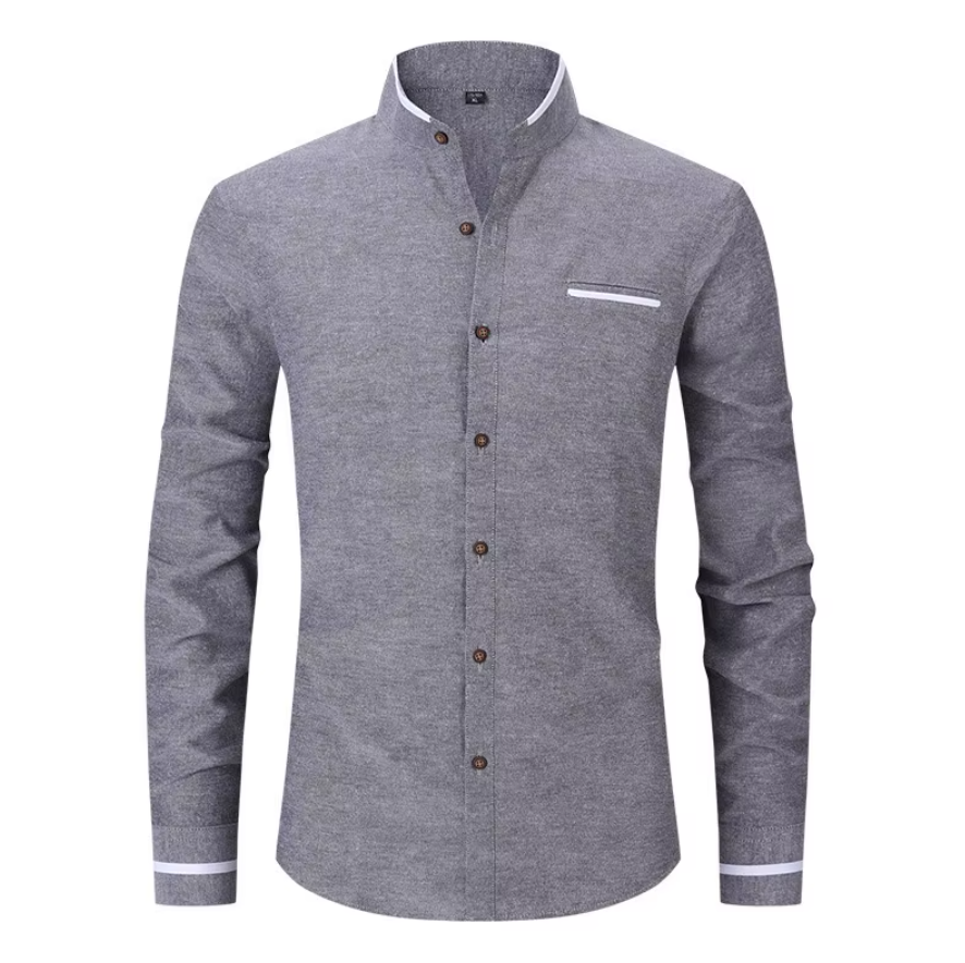 Old Money Oxford Stand Collar Dress Shirt