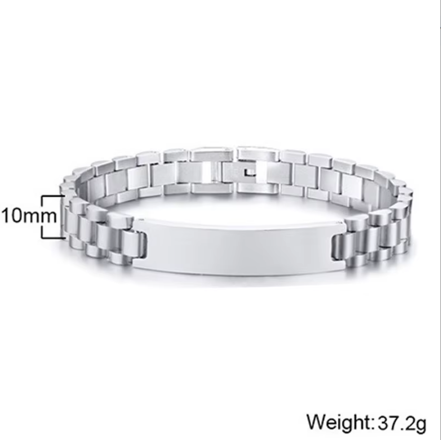 Men’s Personalized Stainless Steel Watch Band Bracelet