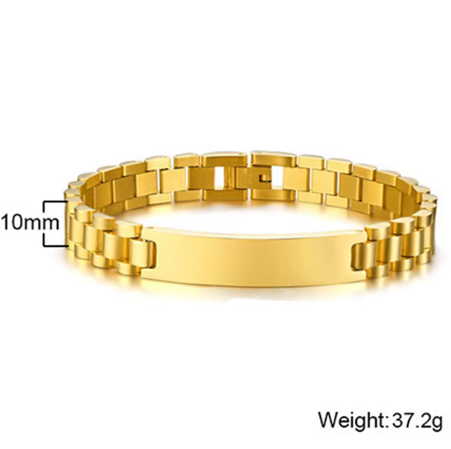 Men’s Personalized Stainless Steel Watch Band Bracelet