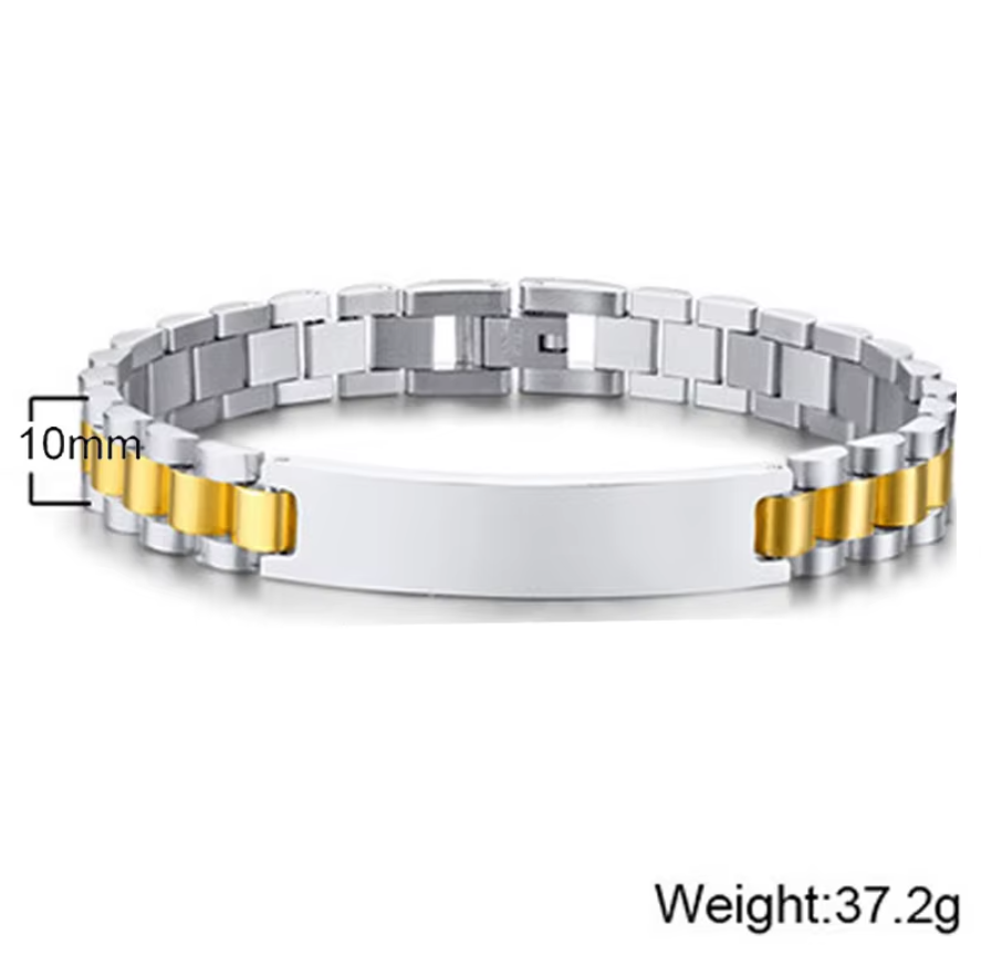 Men’s Personalized Stainless Steel Watch Band Bracelet