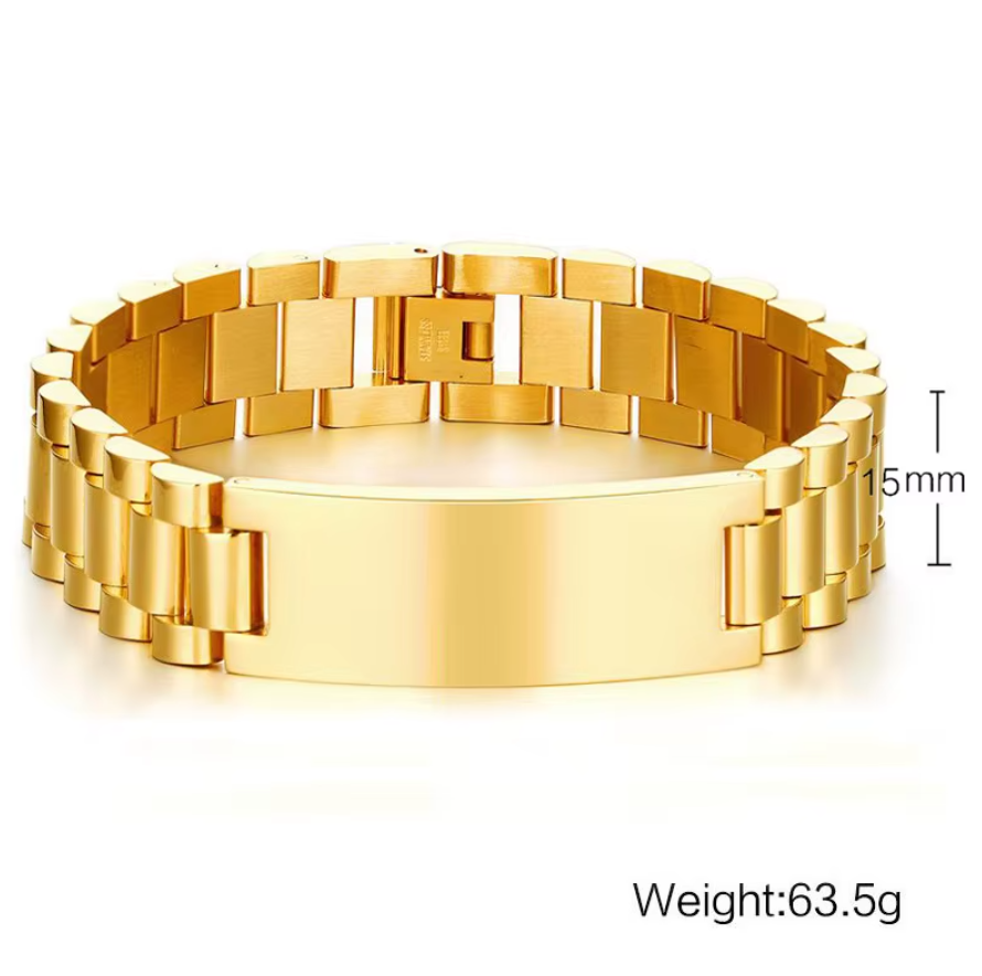 Men’s Personalized Stainless Steel Watch Band Bracelet