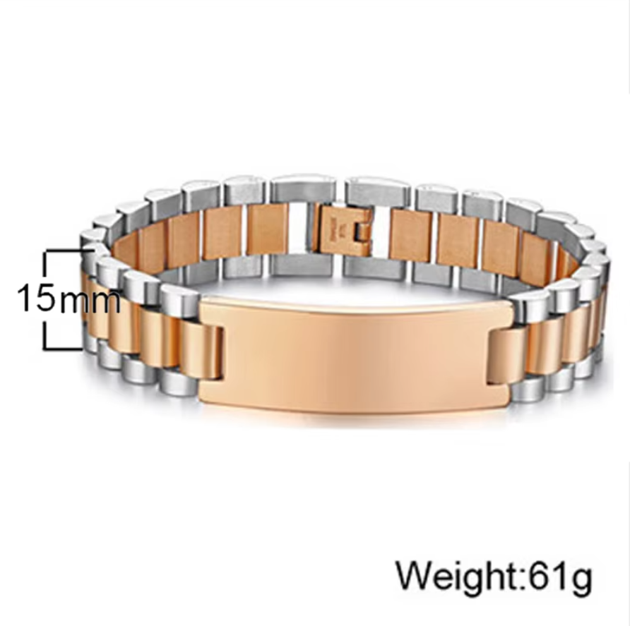 Men’s Personalized Stainless Steel Watch Band Bracelet