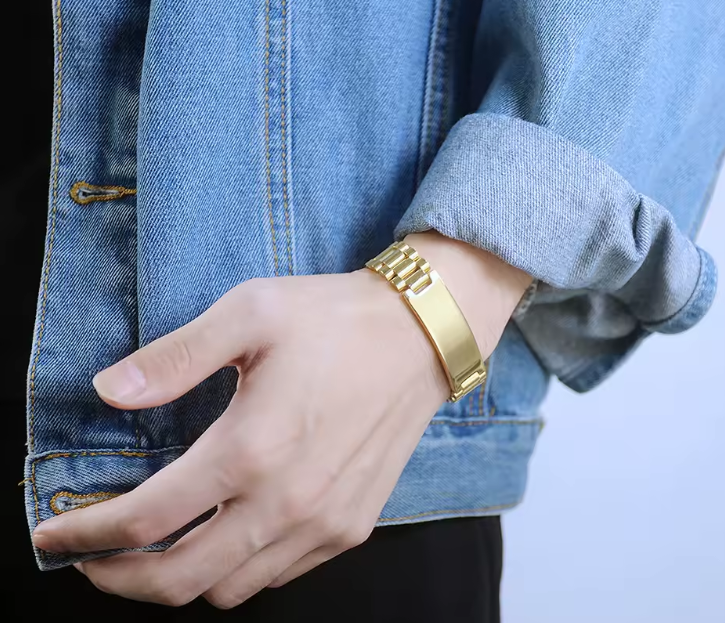 Men’s Personalized Stainless Steel Watch Band Bracelet