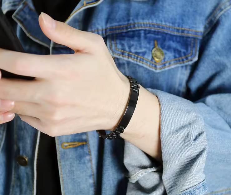 Men’s Personalized Stainless Steel Watch Band Bracelet