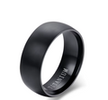 Black Titanium Double Groove Ring – Matte Finish