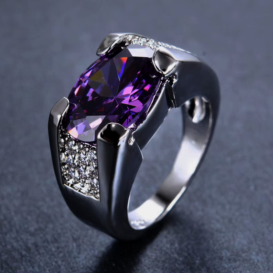 Gold-Plated Gemstone Statement Ring