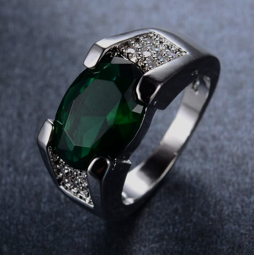 Gold-Plated Gemstone Statement Ring