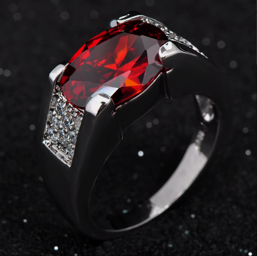 Gold-Plated Gemstone Statement Ring