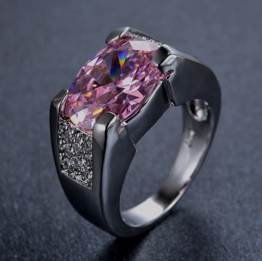 Gold-Plated Gemstone Statement Ring