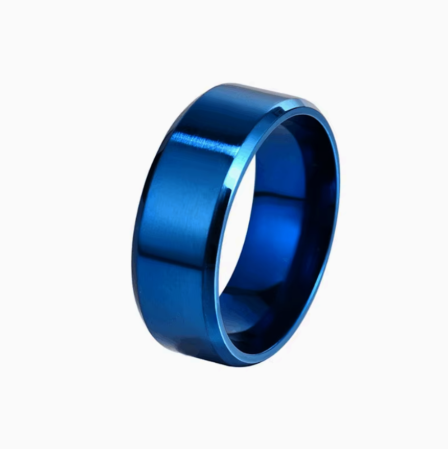 Luxury Frosted Stainless Steel Ring with Zircon – Men’s Fashion Statement